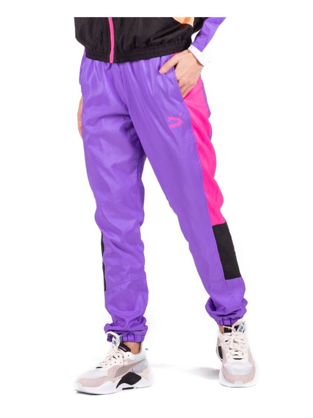 Puma Purple & Pink Colorblock Track Pants Jogger - Size M